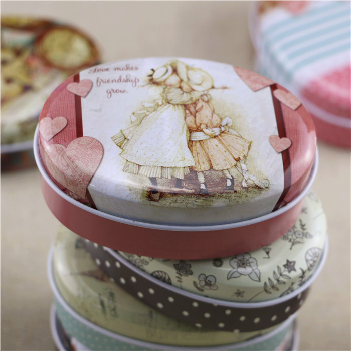 创意椭圆形饰品盒 小铁盒子 零食盒 小收纳盒 喜糖盒 糖果盒