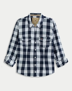 Hollister小海鸥2025千禧系列新款格子衬衫不支持退换