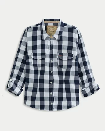 Hollister小海鸥2025千禧系列新款格子衬衫不支持退换