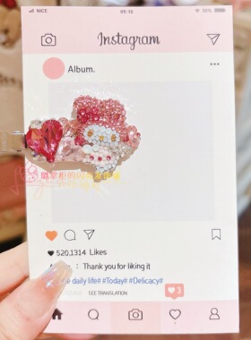 璐掌柜纯手工定制甜美三丽鸥美乐蒂无痕夹刘海夹明星同款碎发夹