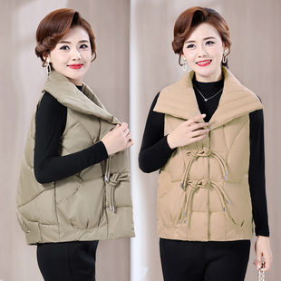 秋冬季 背心马夹妈妈装 坎肩 女冬宽松外穿无袖 羽绒棉马甲2023年新款