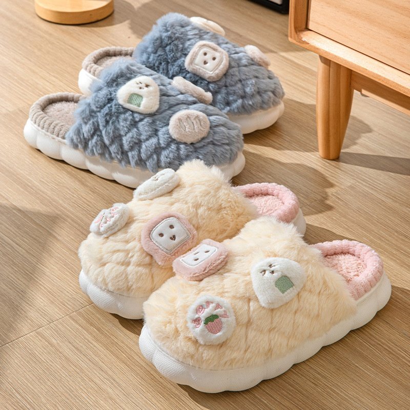 可爱棉拖鞋男女冬季新款卡通情侣室内家居保暖防滑厚底毛毛绒拖鞋,女鞋,其他拖鞋,淘宝优惠券,粉丝福利购,淘宝优惠卷