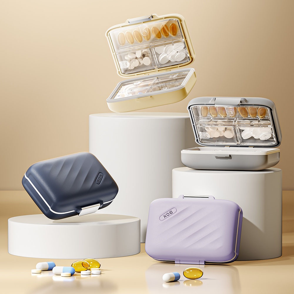 药盒便携式分装避光药盒药丸药片收纳盒药品一周七天一日三餐药盒