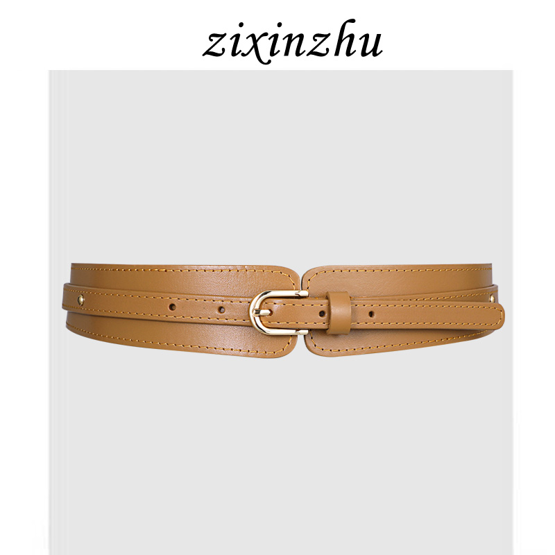 腰带卡其色女配连衣裙西装冬季