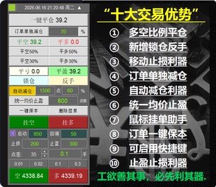 MT5交易面板订单分批平仓EA均价统一止盈ea定制自动交易辅助工具