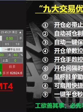 MT5张老师极简交易利器EA自动减仓一键保本ea定制俊齐辅助工具