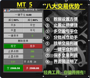 5面板之尊一键平仓平盈平亏辅助工具分批平仓保本平仓止盈止损