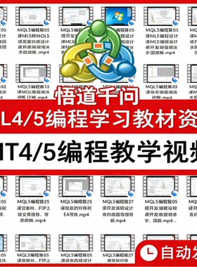 零基础MQL4/5编程自学视频教程MT4/5指标EA编写源码-全网资料都有