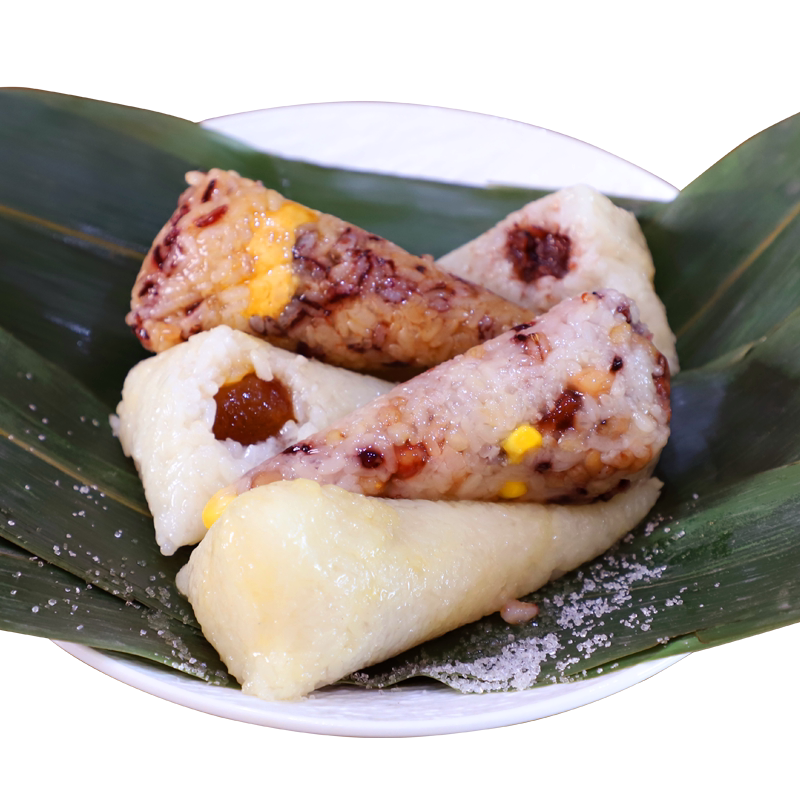 手工纯素粽子板栗蜜枣豆沙糯米原味白粽佛家素食牛角粽顺丰包邮