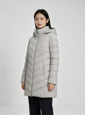 SDMM02 新款时尚简约中长款连帽女士棉服外套