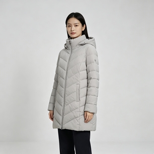 SDMM02 新款时尚简约中长款连帽女士棉服外套