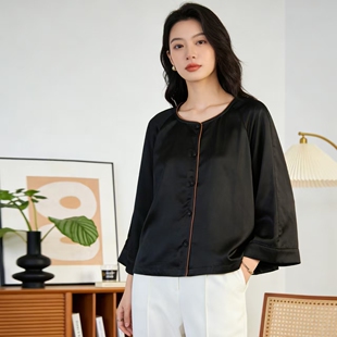 简约高端真丝女士上衣 时尚 LZ502 新款