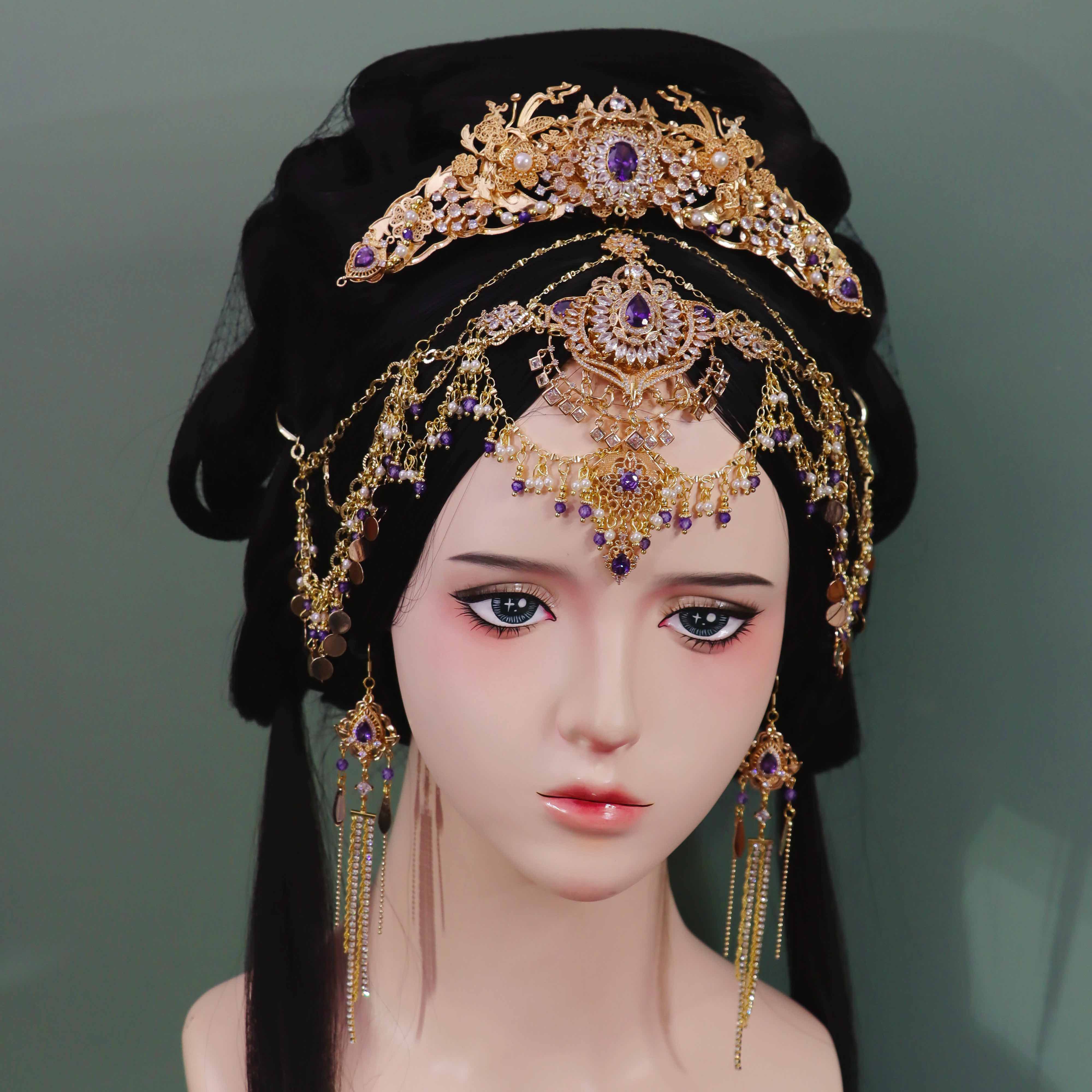 套装铜异域风多流苏额链