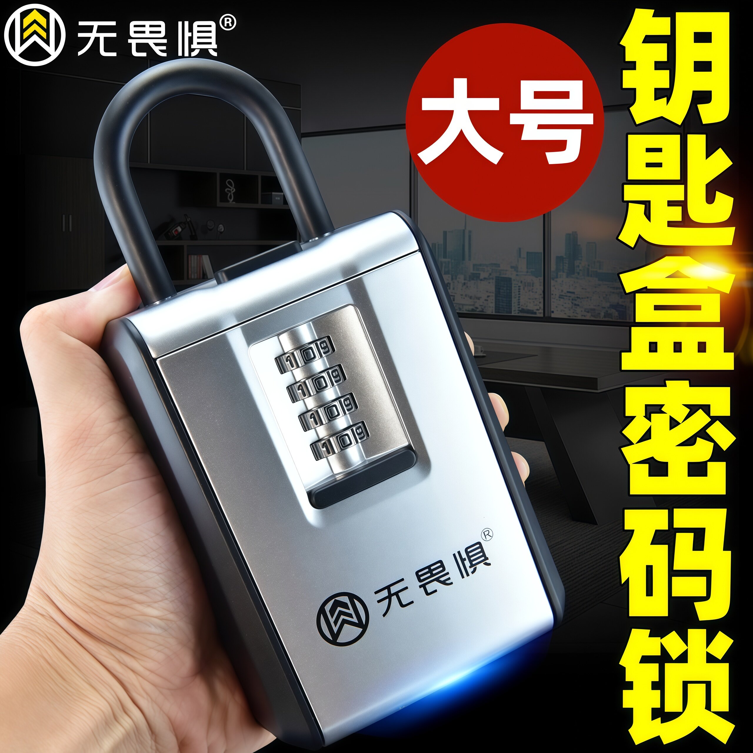 无畏惧锁工地装修密码钥匙盒防盗门免打孔民宿工地备用钥匙密码锁