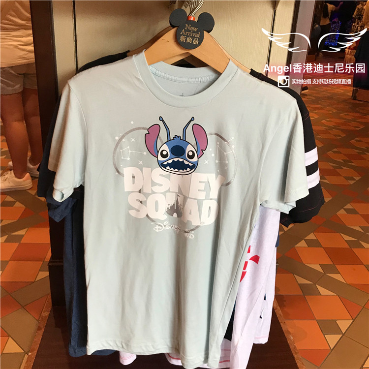 姚明明香港迪士尼 米奇唐老鸭钢牙大鼻史迪仔爱心卡通短袖情侣T恤