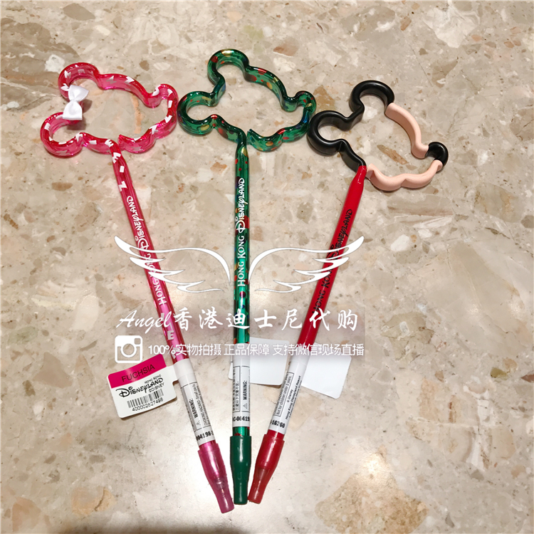 香港迪士尼 米奇米妮 镂空造型 可爱撞色卡通圆珠笔 走珠笔