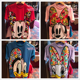 米奇米妮唐老鸭卡通成人 夏装 短袖 情侣装 T恤 上衣 香港迪士尼