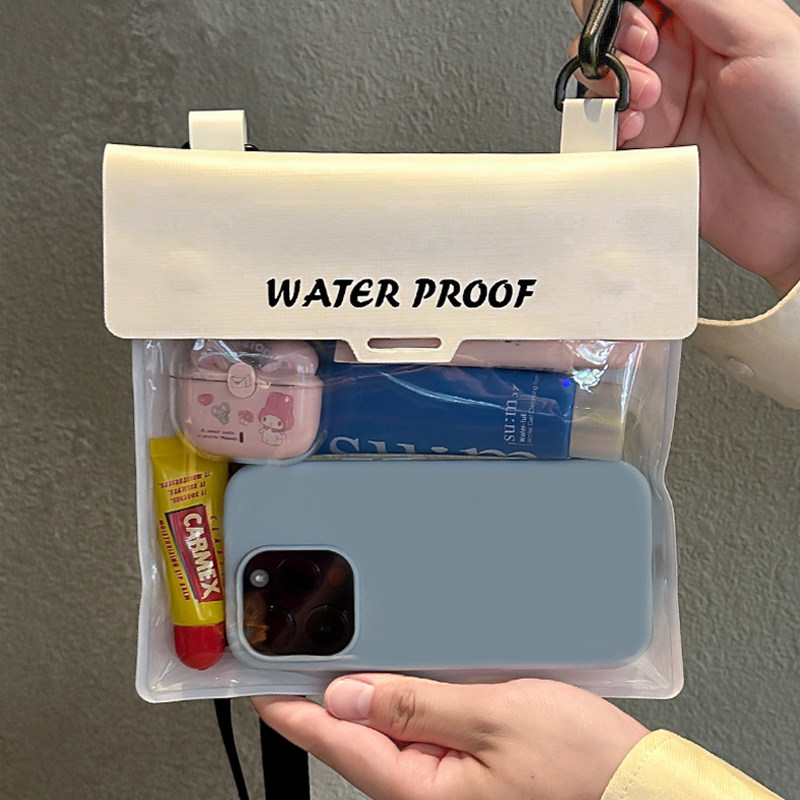 Large capacity mobile phone waterproof bag with touch screen for swimming, diving, drifting, hot springs, beach photography, women's crossbody waterproof bag