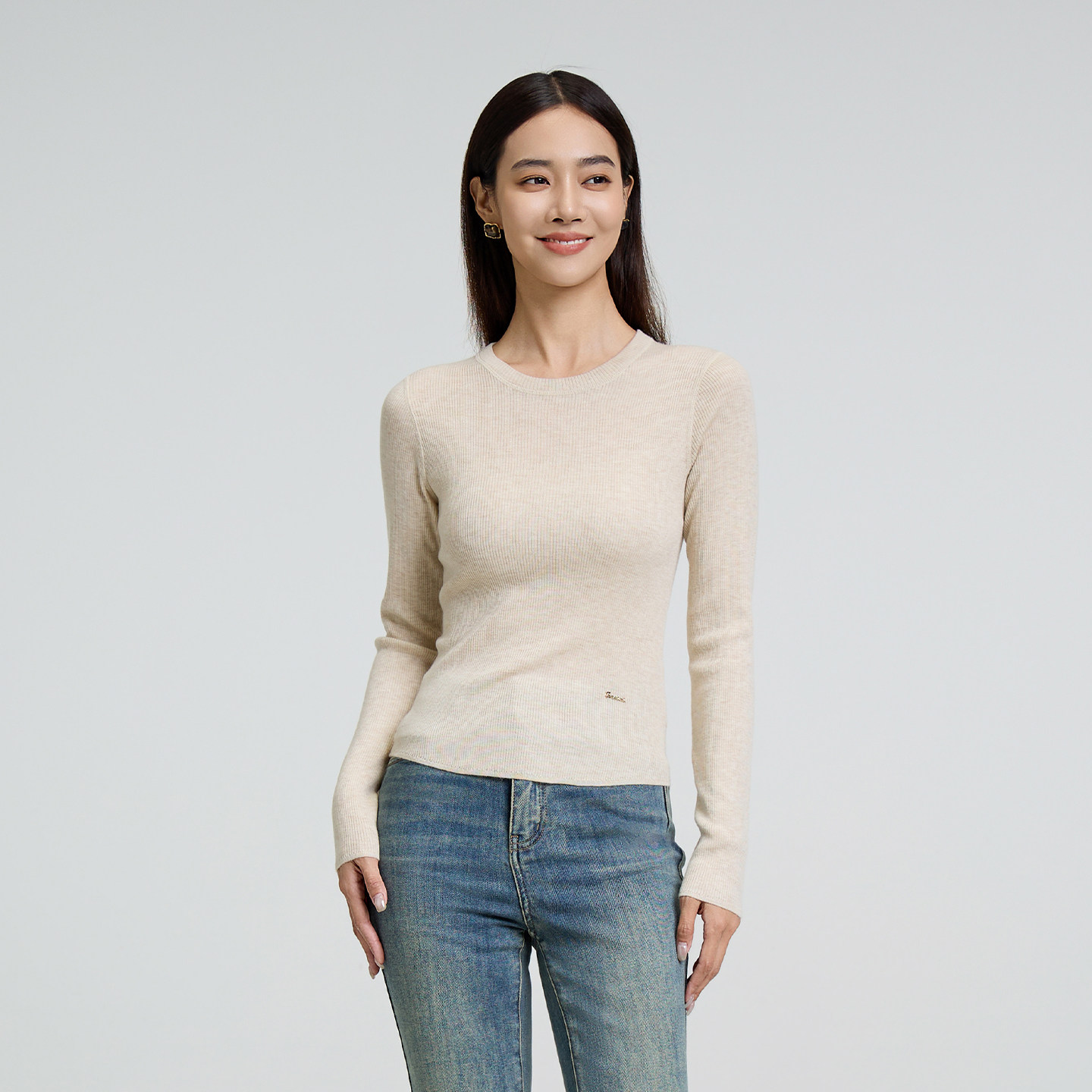 恩瑞妮商场同款2025冬季新款百搭显瘦气质淑女针织衫女套头上衣