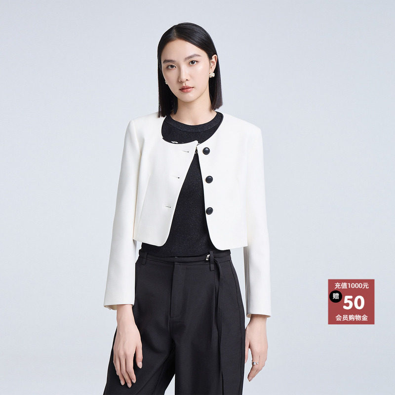 恩瑞妮专柜同款2025秋季新款时尚百搭显瘦气质淑女短外套女上衣,女装/女士精品,短外套,淘宝优惠券,粉丝福利购,淘宝优惠卷