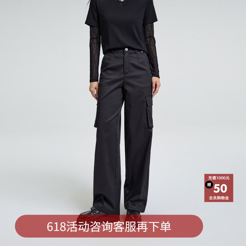 恩瑞妮专柜同款2025冬季新款宽松显瘦气质淑女休闲裤女工装长裤