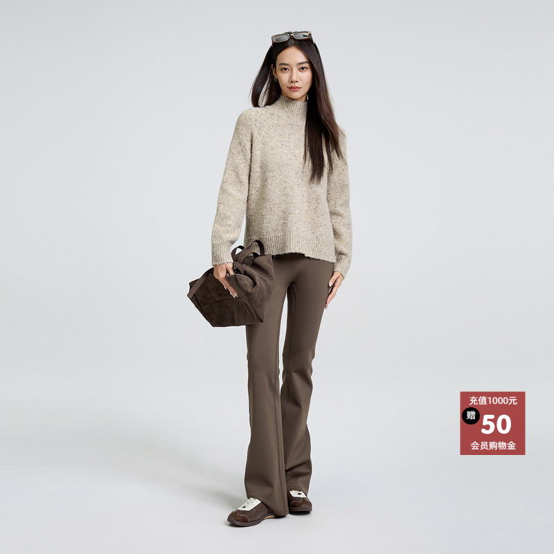 恩瑞妮专柜同款2025冬季新款百搭显瘦气质淑女微喇瑜伽长裤女