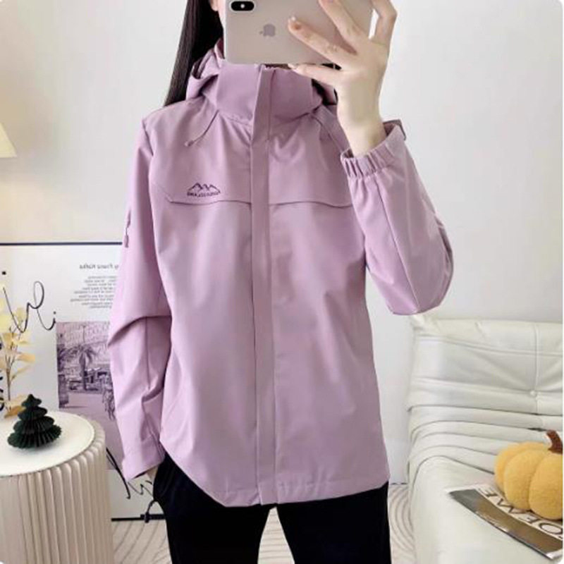 风雪狼春秋薄款冲锋衣男女户外运动防风防雨外套内衬网里连帽风衣