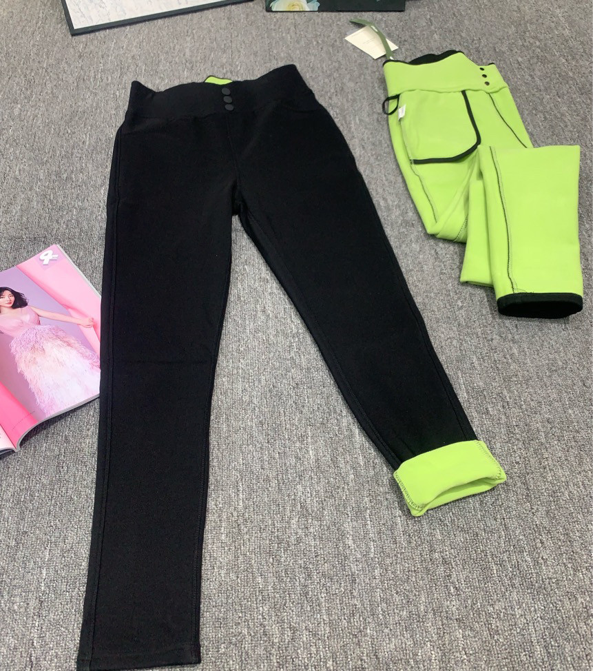 冬季加绒高腰女显瘦百搭小脚铅笔打底裤