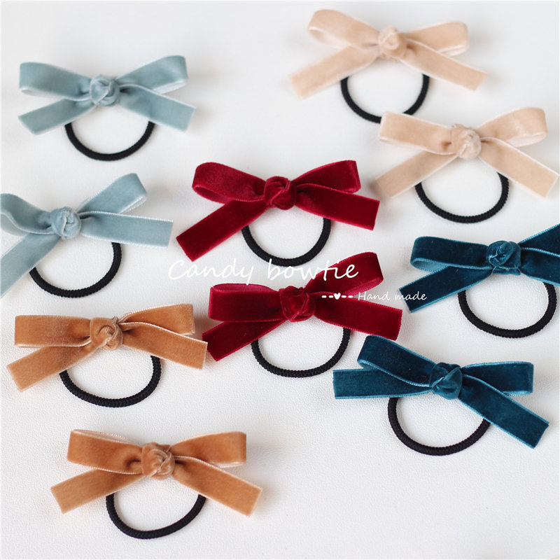 手工进口丝绒儿童发圈