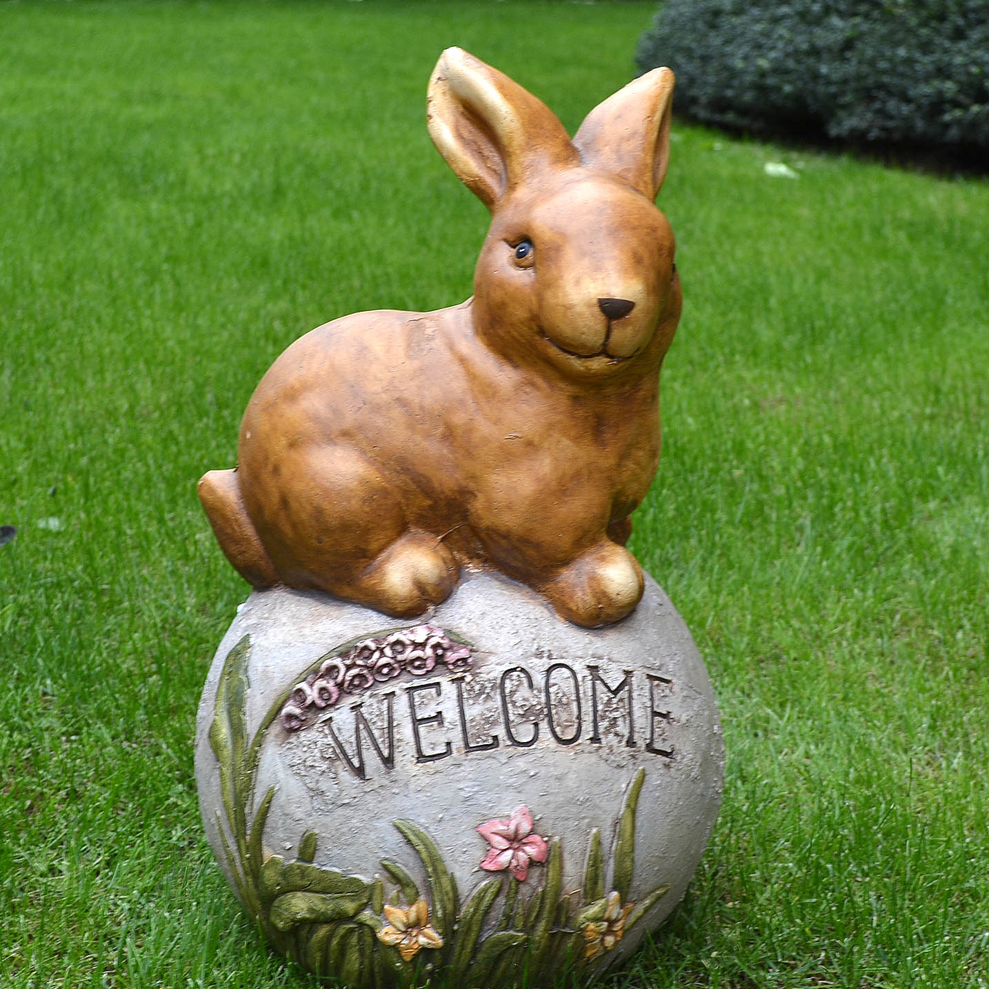 户外刺猬兔装饰花园欢迎牌阳台庭院布置别墅草坪造景园林装饰摆件