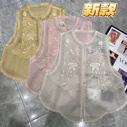 云禾锦2026春季新款国风唐装马甲女新中式高级感刺绣轻奢上衣外套