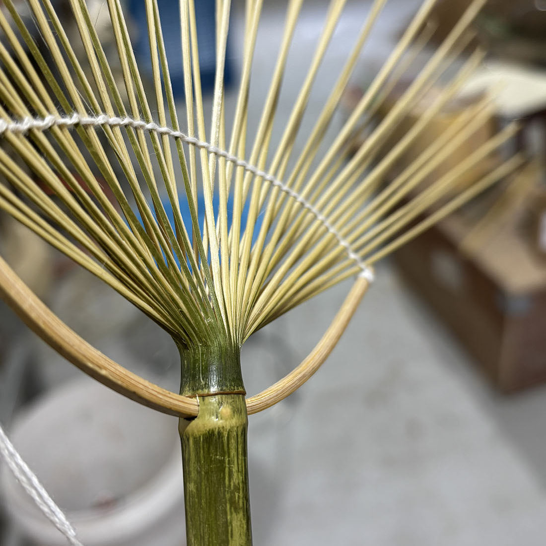 圆竹手工剖丝团扇骨架日式团扇半成品二件多地区包邮图片