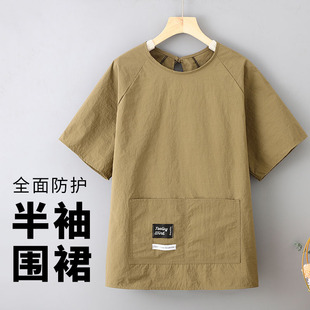 新款马甲半袖围裙防泼水餐饮咖啡奶茶服务员店员男女工装定制logo