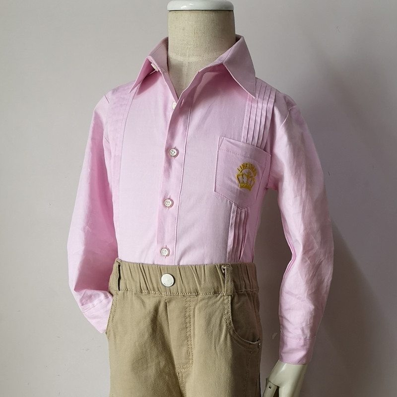 白衬衫领结小学生纯棉主持人校服