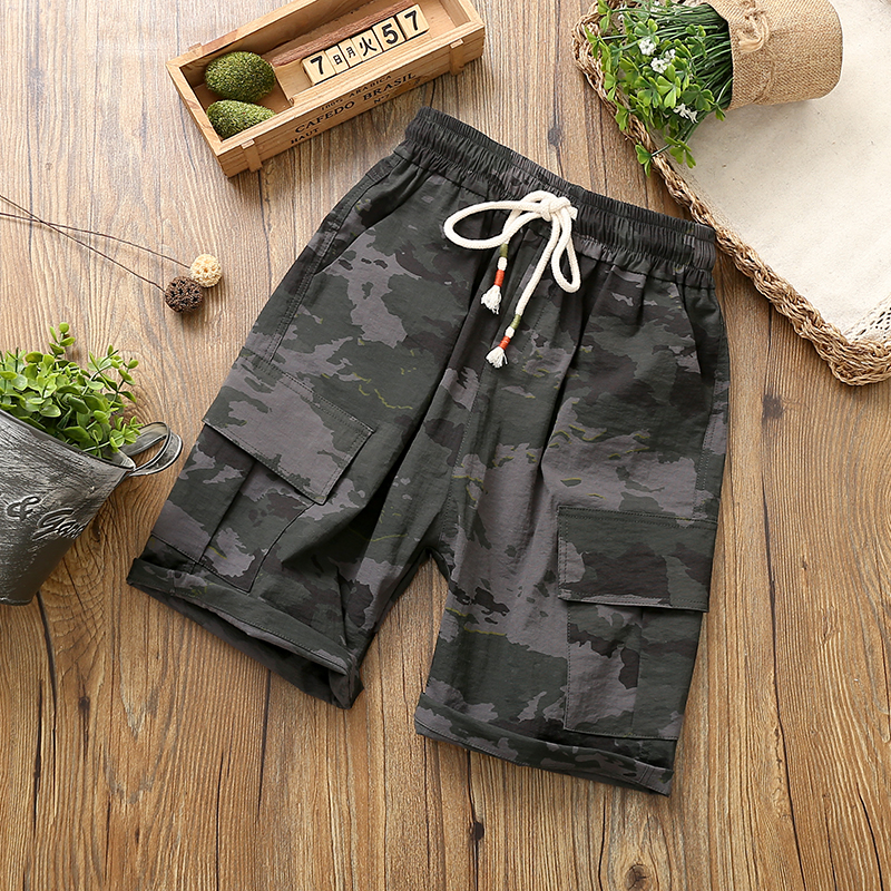 童装纯棉弹力过膝七分裤