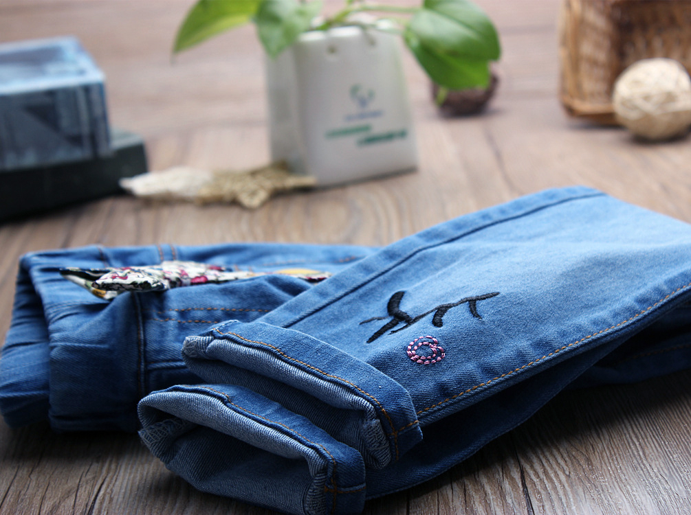 童装弹力休闲女童牛仔裤