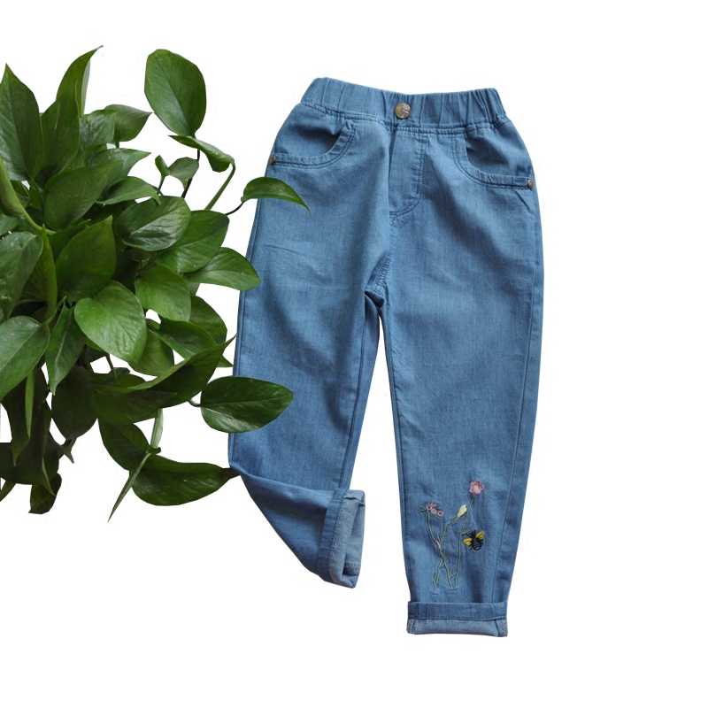 夏季薄款纯棉女童牛仔裤特价