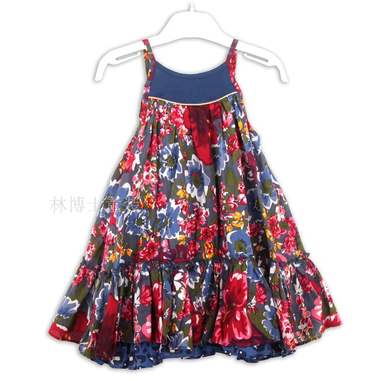 外贸断码特价纯棉吊带碎花童装