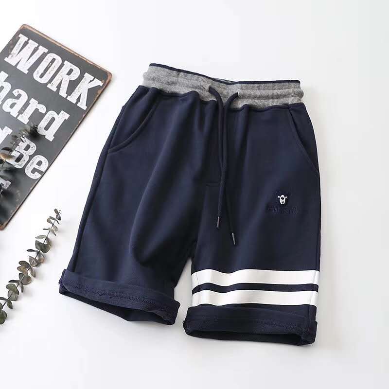 纯棉中裤运动深蓝色休闲风童装