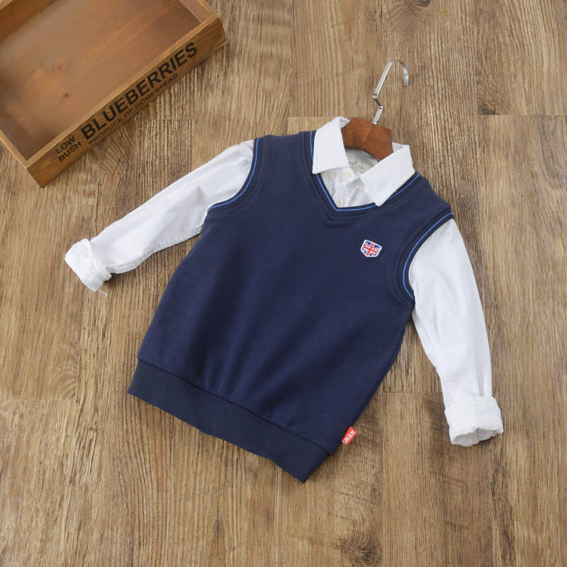 大弹力针织开衫男孩子外贸马甲