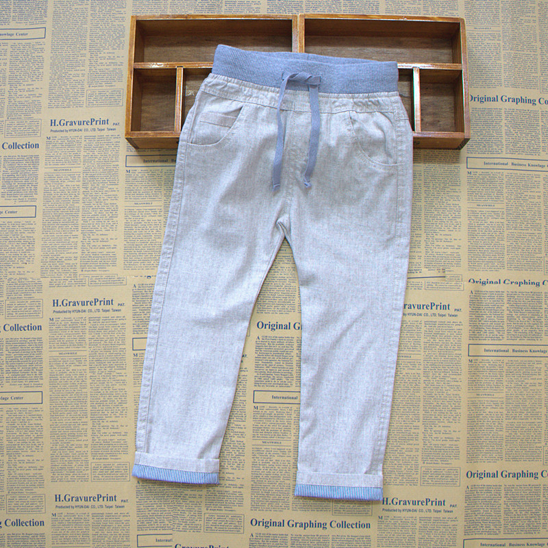 童装修身中腰休闲裤子