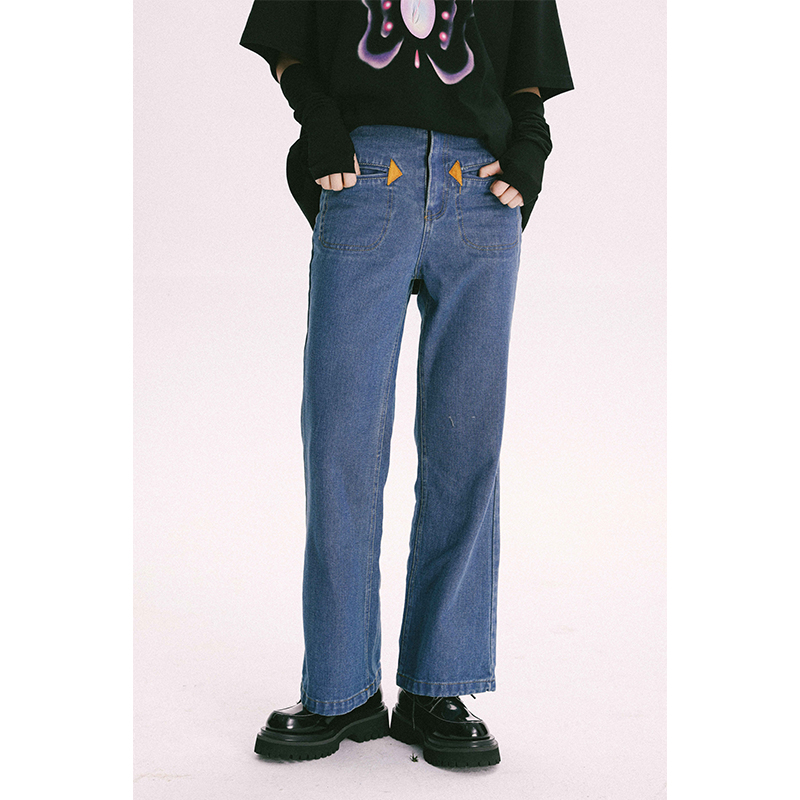 杨二大梦原创vintage直筒拼接