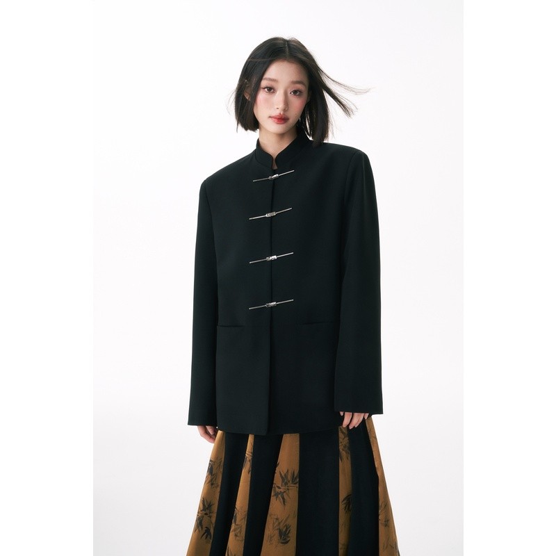 杨二大梦新中式西装外套&竹叶刺绣衬衫