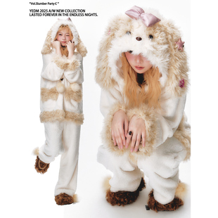 加厚睡衣舒适家居服 2025新款 杨二大梦原创可爱小狗睡袍套装 女冬款