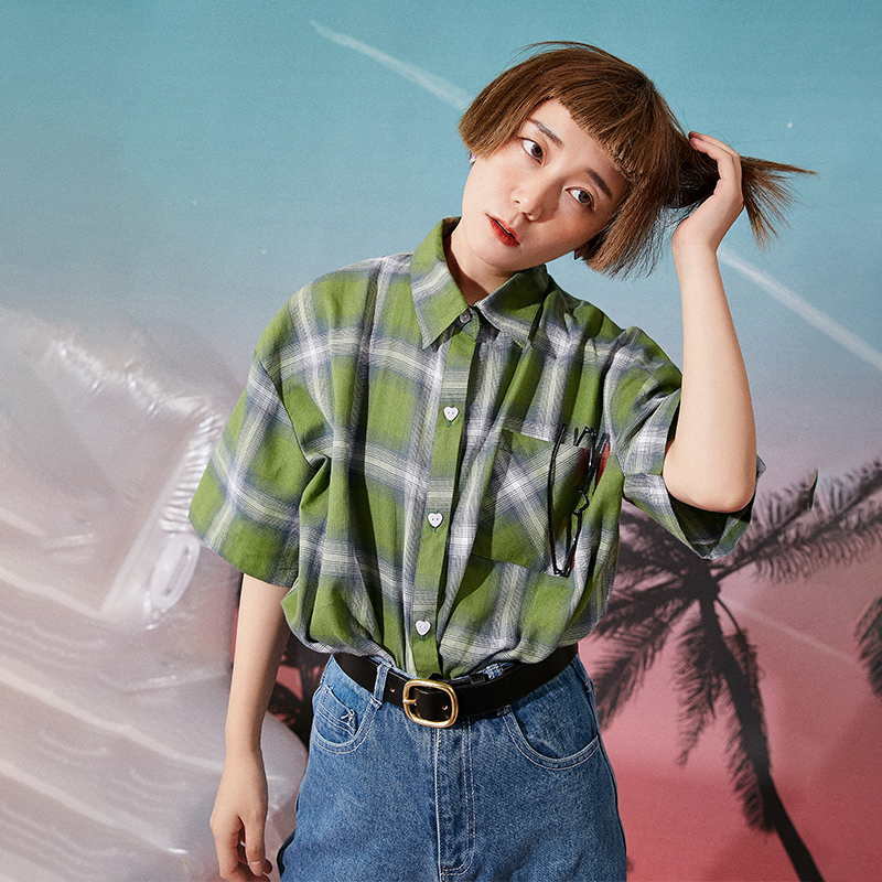 Ñî¶þ´óÃÎÔ´´×ÔÖÆ 2018ÐÂÆ· ¸´¹Å¿íËÉ·Áì¾µäÂ̸ñ×ÓÏÔÊݶÌÐä³ÄÉÀ