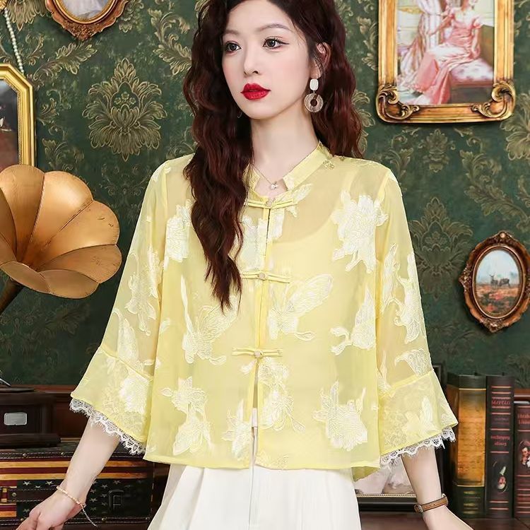 新中式防晒衣衬衫外套女