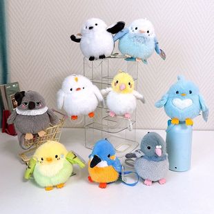 正版站肩小鸟虎皮鹦鹉公仔麻雀毛绒玩具玄凤磁吸儿童玩偶挂件礼物