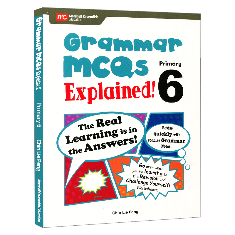 少儿grammar mcqs explained primary6原版进口6-12岁语法练习 新加坡马歇尔卡文迪许出版小学重要语法结构练习多选题辩证思维培养
