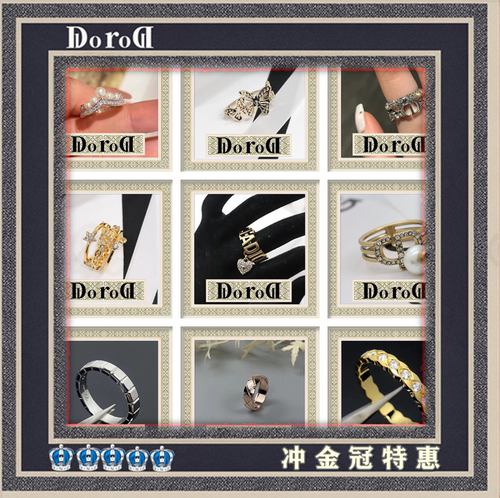 D L O R O L D家厵㊣轻松高级感CD蝴蝶立体光面戒指女不掉色指环