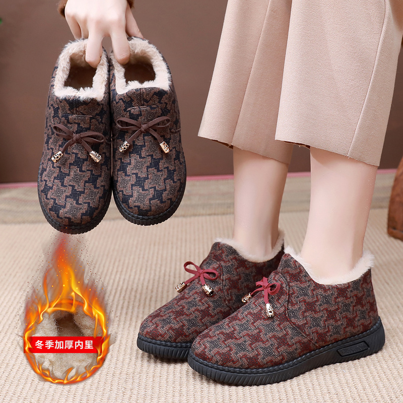 加绒保暖老人奶奶短靴